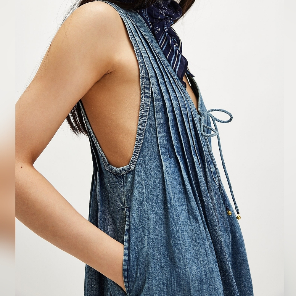 Free People Webster Romper/Falling Rain Wash - Picture 5 of 16